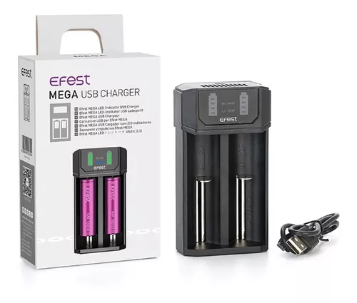 EFEST MEGA USB CHARGER - CARGADOR 2 SLOTS 18650